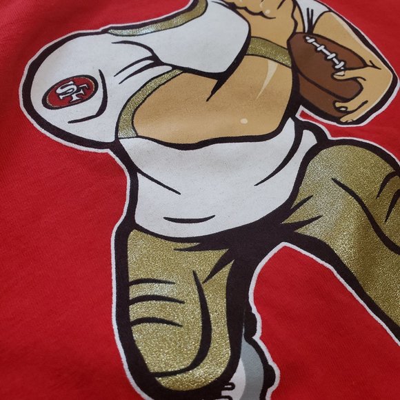 NFL 49ers T-Shirt San Francisco Sportswear Football 2T Red Gold 100% Cotton - Picture 4 of 5